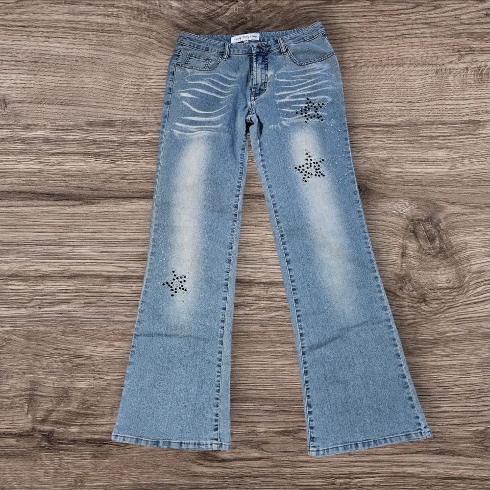 Alfredo Venini Vintage 90's Y2K Beaded Low Rise Stretch Jeans